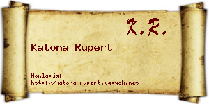 Katona Rupert névjegykártya